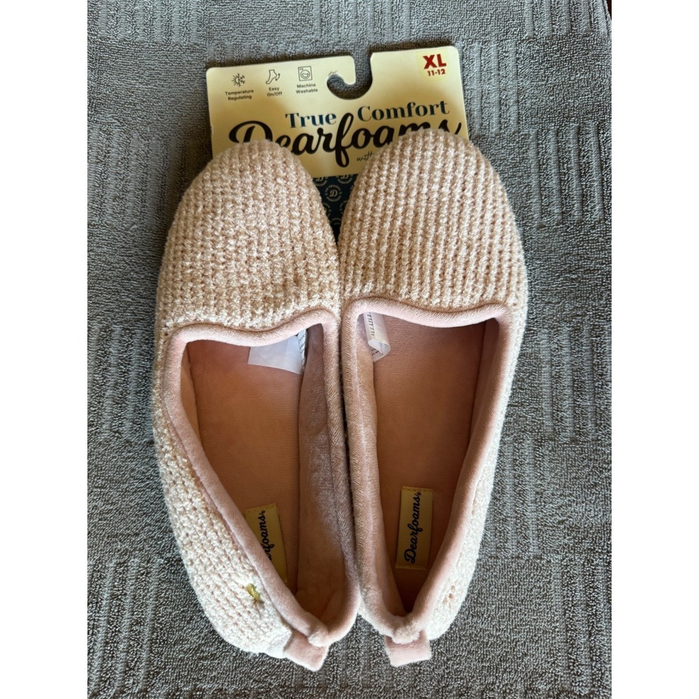 Dearfoams Rachel Chenille Clog Slippers Mauve Pink Memory Foam XL 11-12 NEW
Nwt